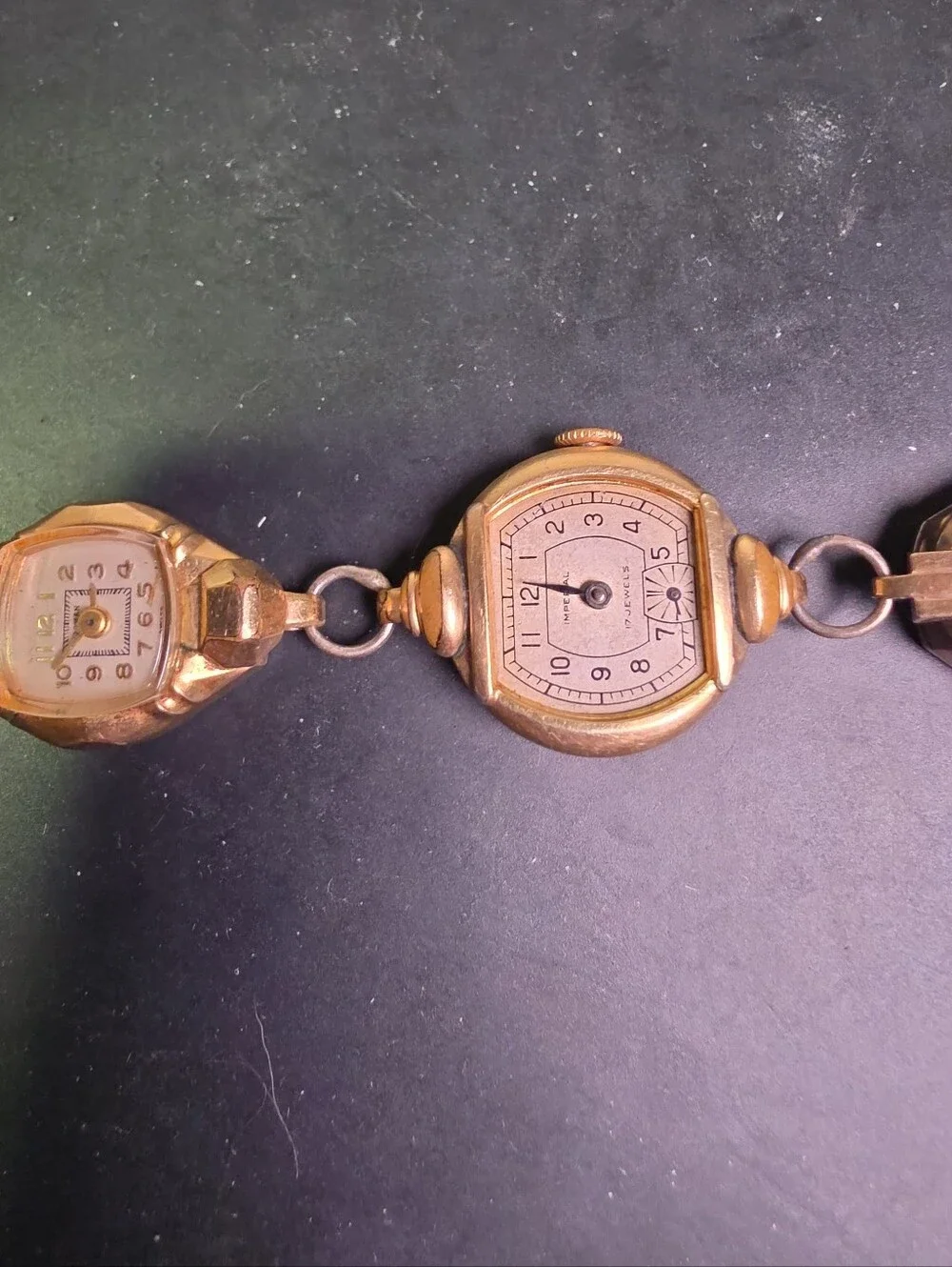 Vintage Women's Gold-Tone Multi-Face Bracelet Watch Faces